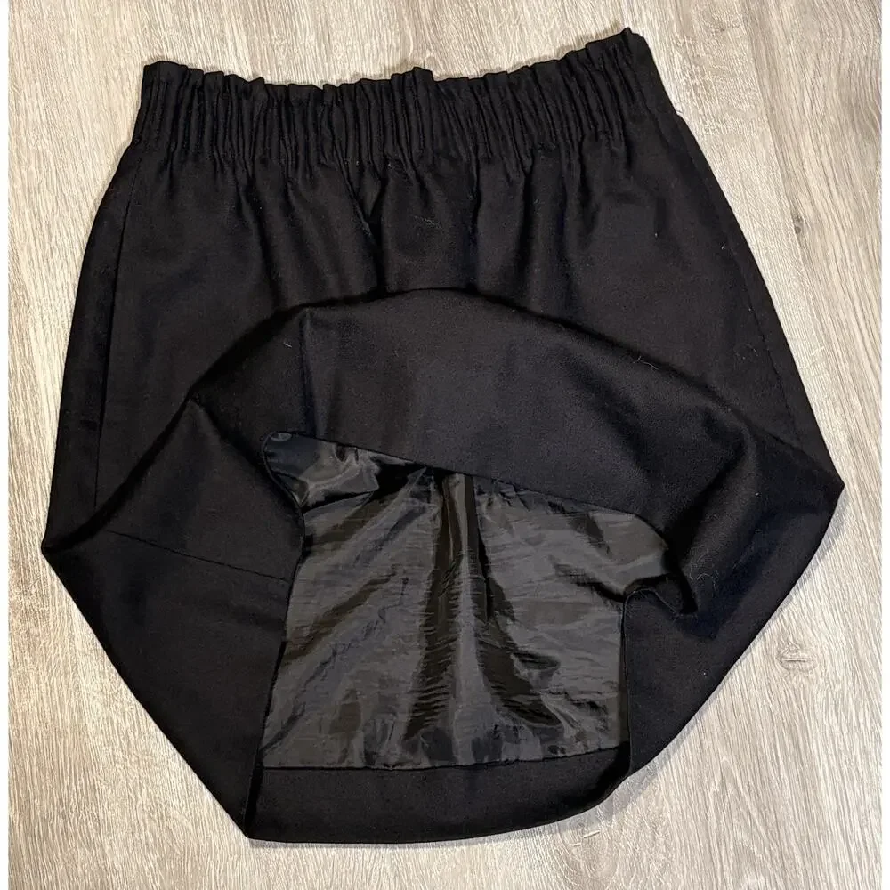 J. Crew Wool Blend Sidewalk Skirt Black Pull‎ On Pockets 95435 Size 0